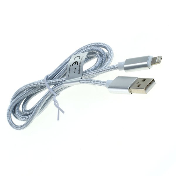 Câble de données 2 en 1 - iPhone / Micro-USB - Gaine en nylon - 1,0 m - argent