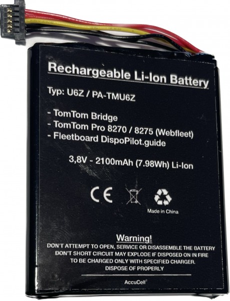 U6Z / PA-TMU6Z batterie pour TomTom Telematics Bridge/Pro 827x NC TT